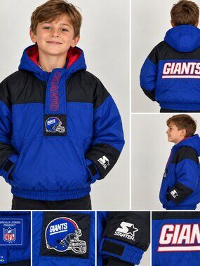 Vintage Starter New York Giants NFL Jacket Kids Youth Small
